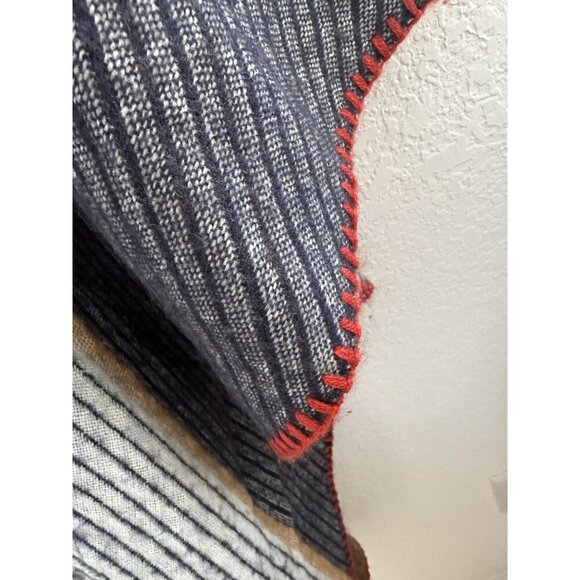 Vince Camuto Women Multi-Color Sleeveless Clasp Poncho One Size Lagenlook Preppy - Picture 8 of 8